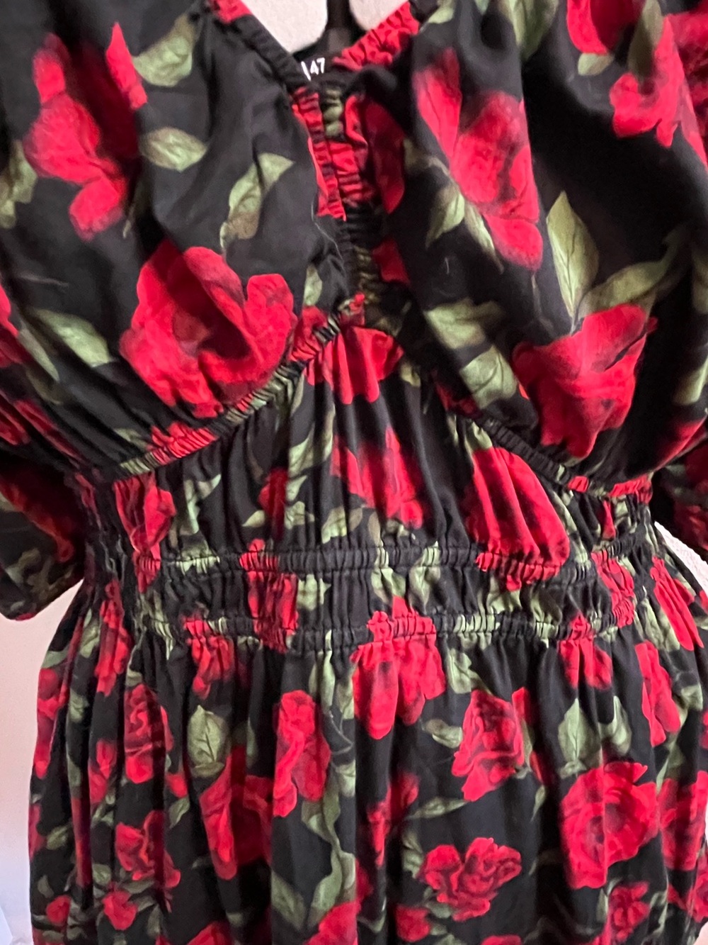 Old Navy Mini Dress with Red Rose Print - Picture 3 of 6